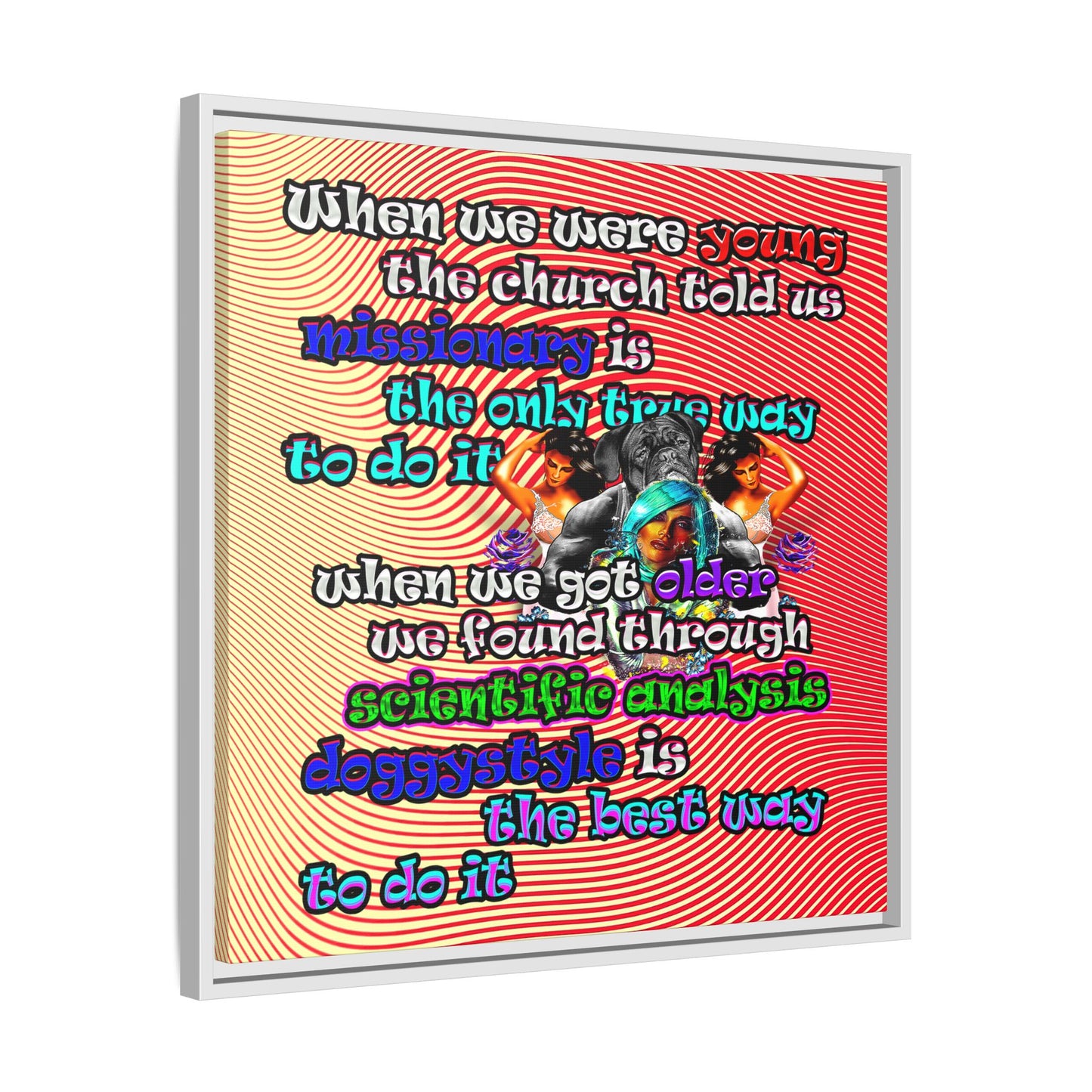 doggystyle - framed canvas art (yellow-orange wave)