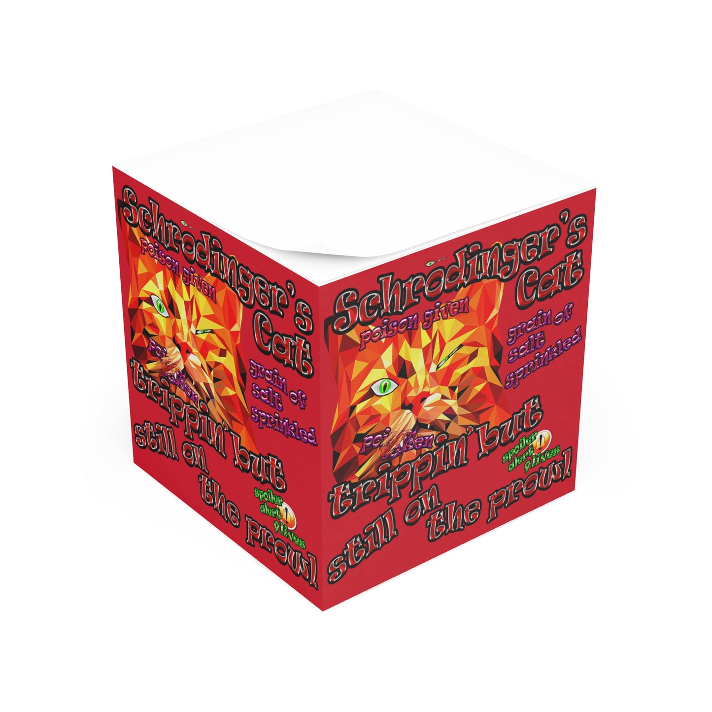 schrodinger's cat - note cube (dark red)