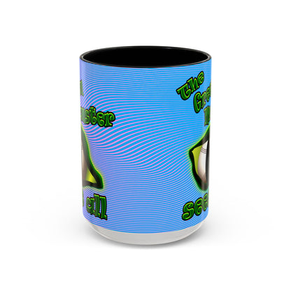 green monster - Accent Mug (light blue-purple wave)