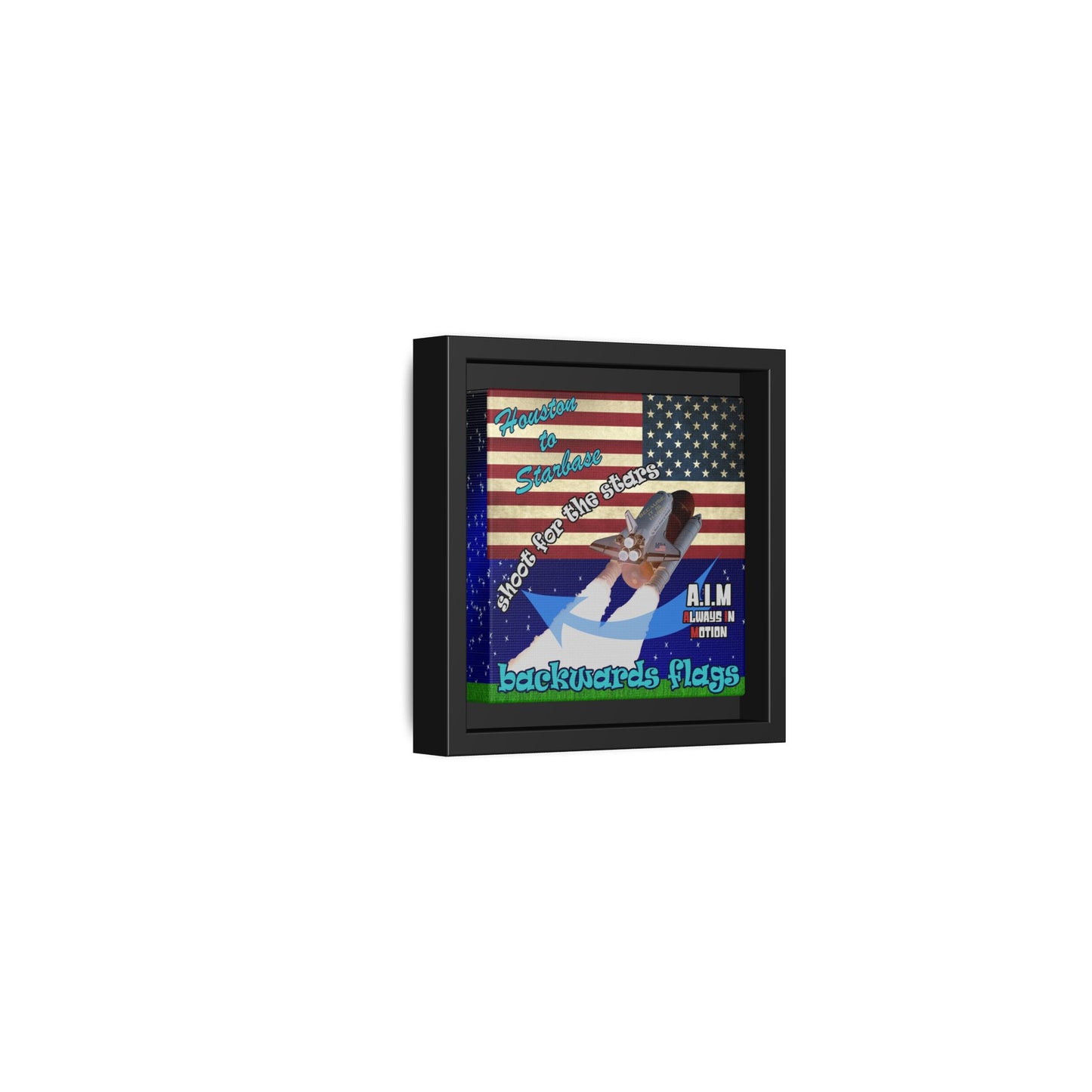 shoot for the stars - framed canvas art ('snoops' background)