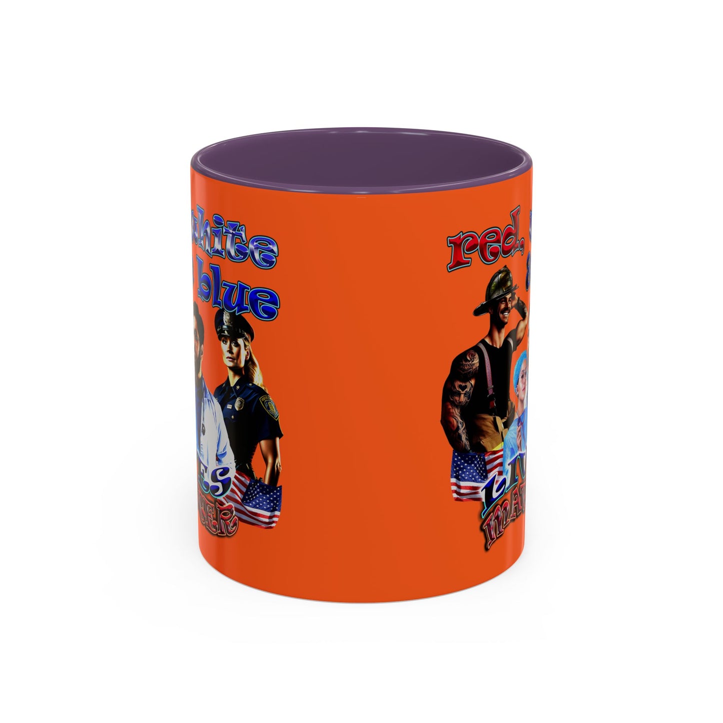rw&b lives matter - Accent Mug (orange)