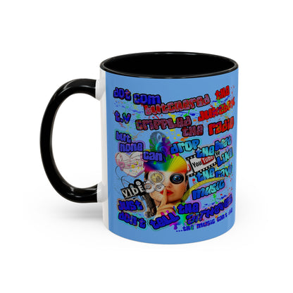 drop the beat - Accent Mug (light blue)