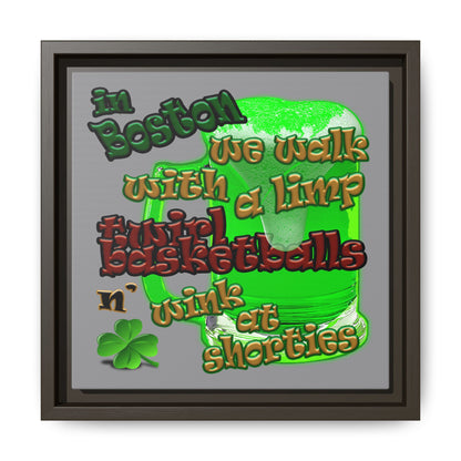 celtics logo - framed canvas art (grey)