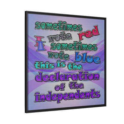 declaration of the independents - framed canvas art (light blue-pink wave)
