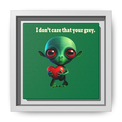 I don't care that your grey - framed canvas art (dark green)