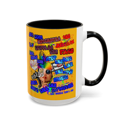 drop the beat - Accent Mug (yellow)