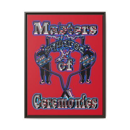 em cee squared - framed canvas art (dark red)