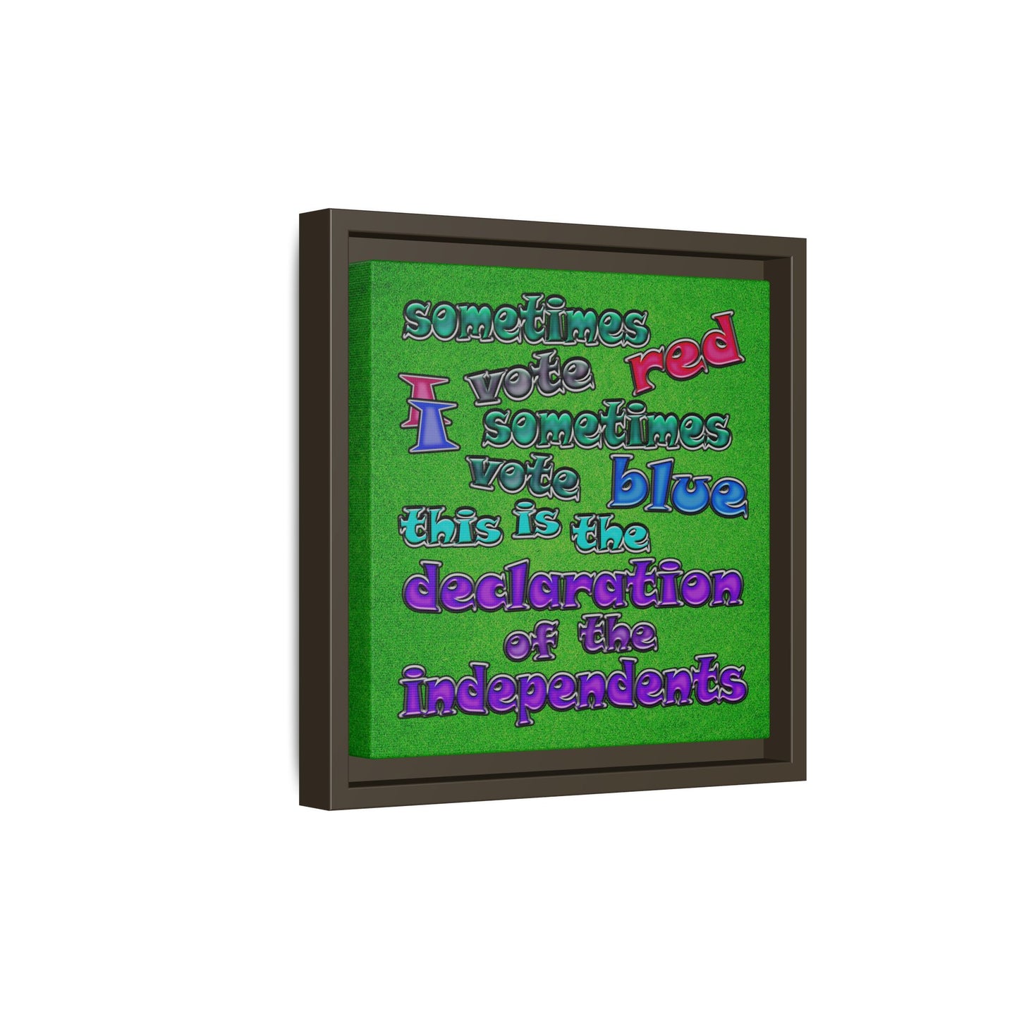 declaration of the independents - framed canvas art (green turf)