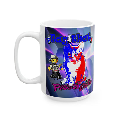 tag that - White Mug (grey-pink wave)