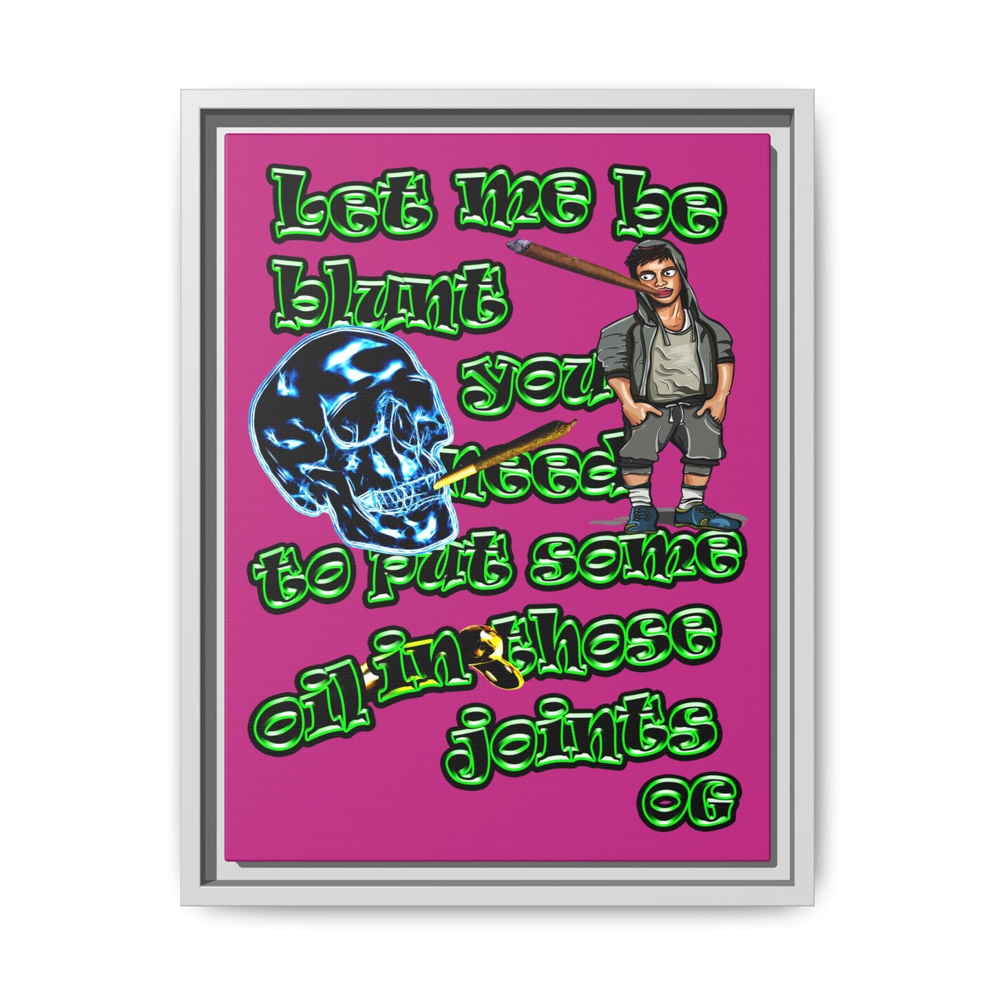 og - framed canvas art (pink)