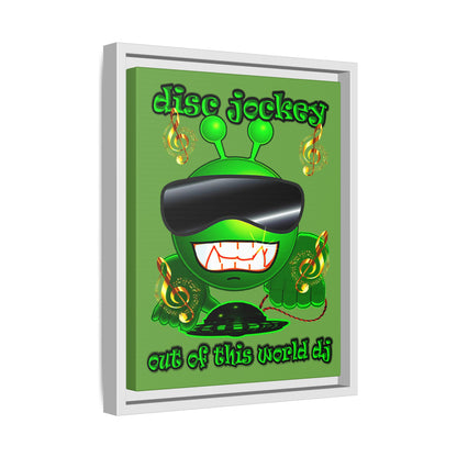 disc jockey - framed canvas art (green)