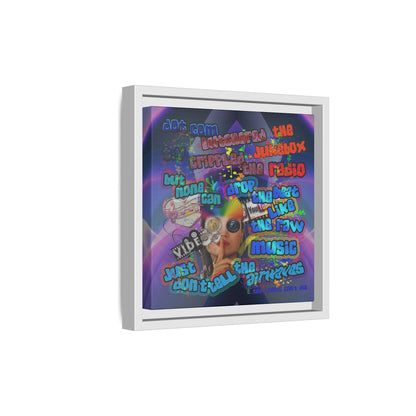 drop the beat - framed canvas art (grey-pink wave)