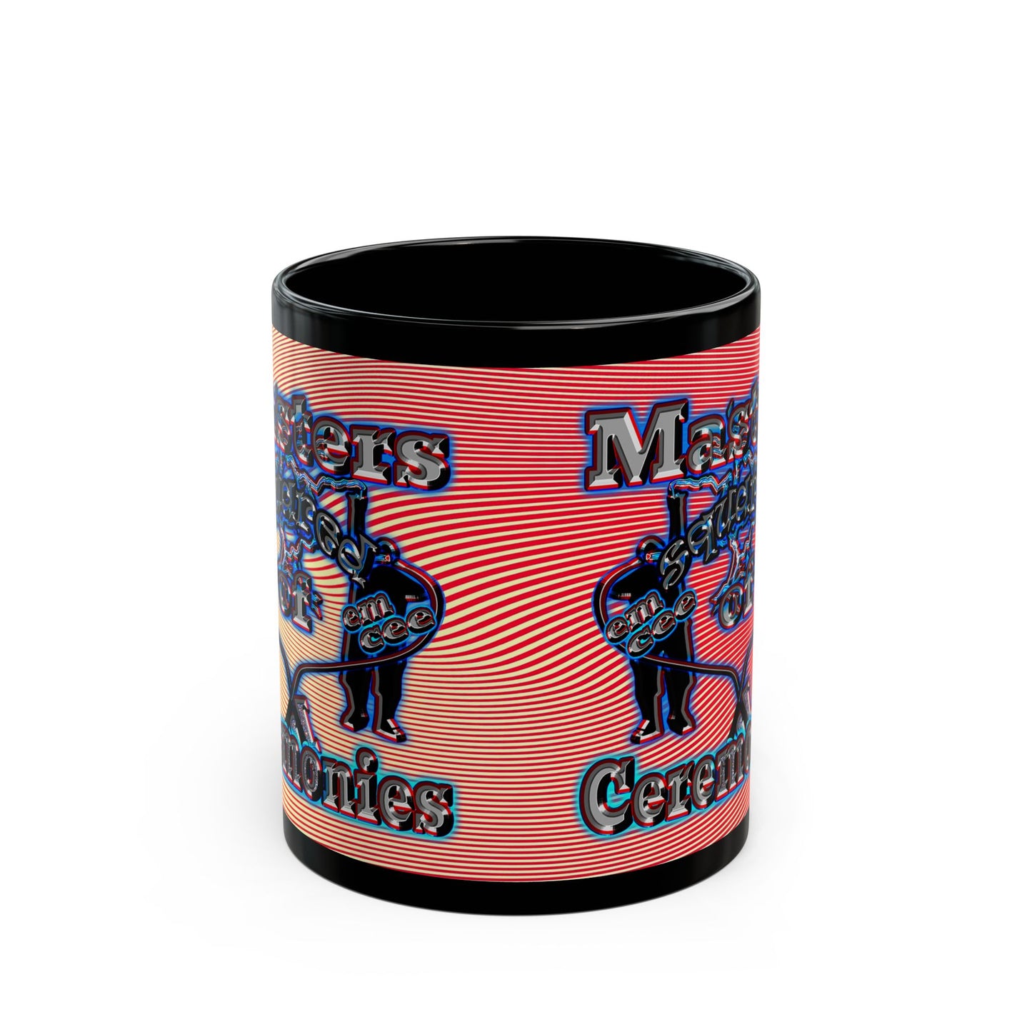 em cee squared - Black Mug (yellow-orange wave)