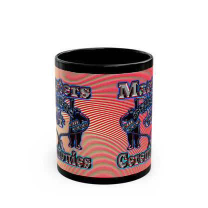 em cee squared - Black Mug (yellow-orange wave)