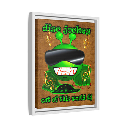 disc jockey - framed canvas art (brown papyrus)