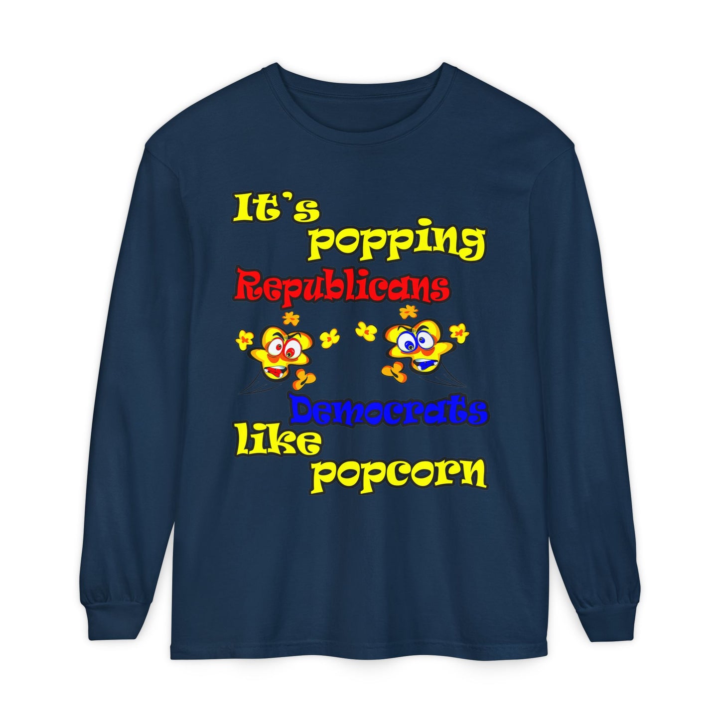 popping like popcorn - Unisex Garment-dyed Long Sleeve T-Shirt