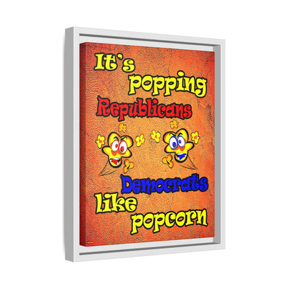 popping like popcorn - framed canvas art (burnt orange)