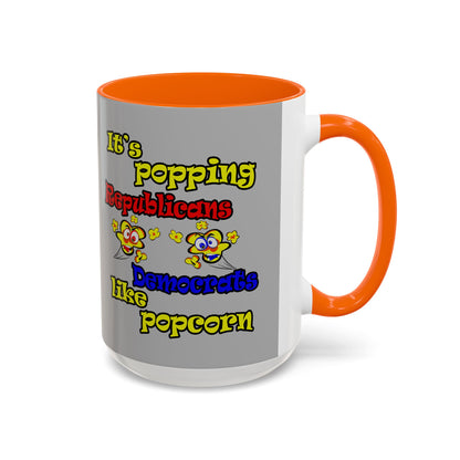 popping like popcorn - Accent Mug (light grey)