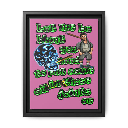 og - framed canvas art (light pink)