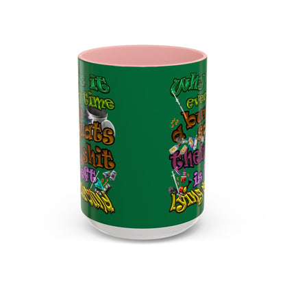 the bum's shit - Accent Mug (dark green)