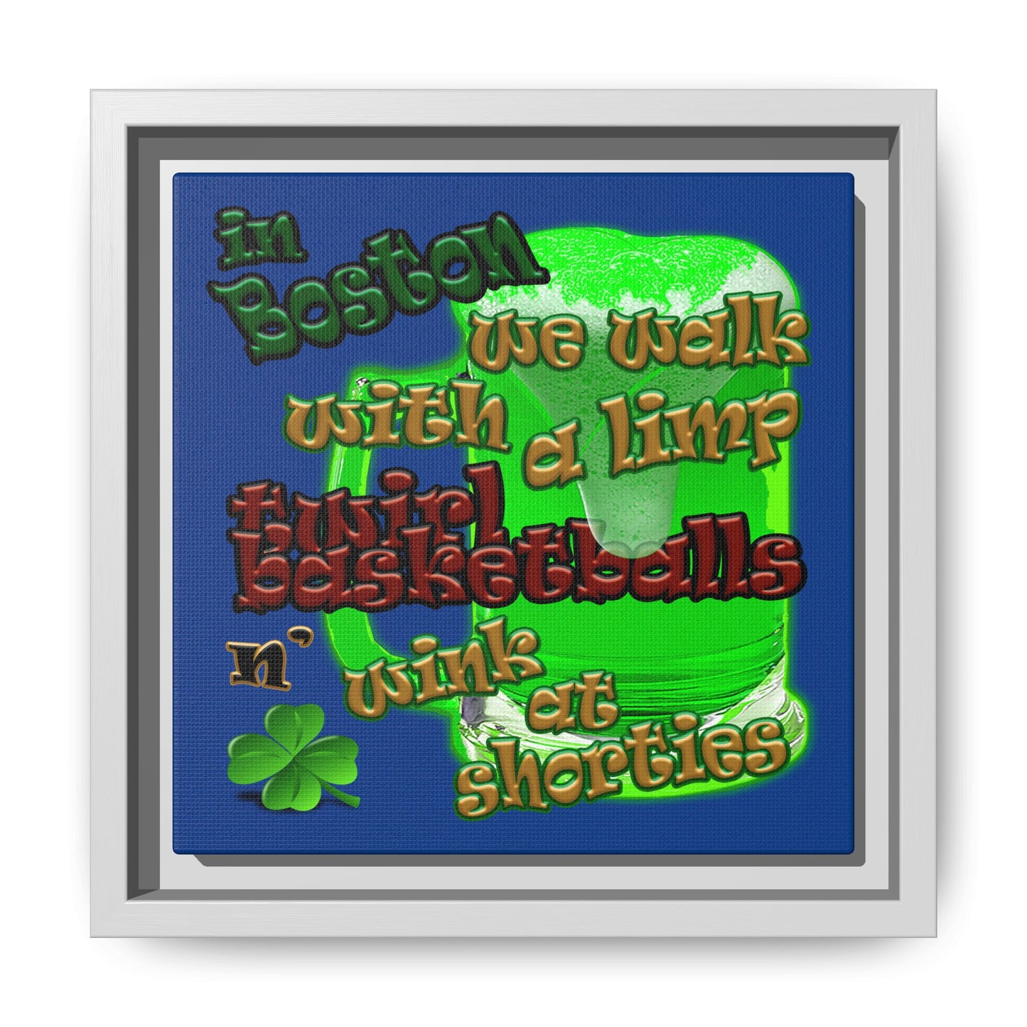 celtics logo - framed canvas art (dark blue)