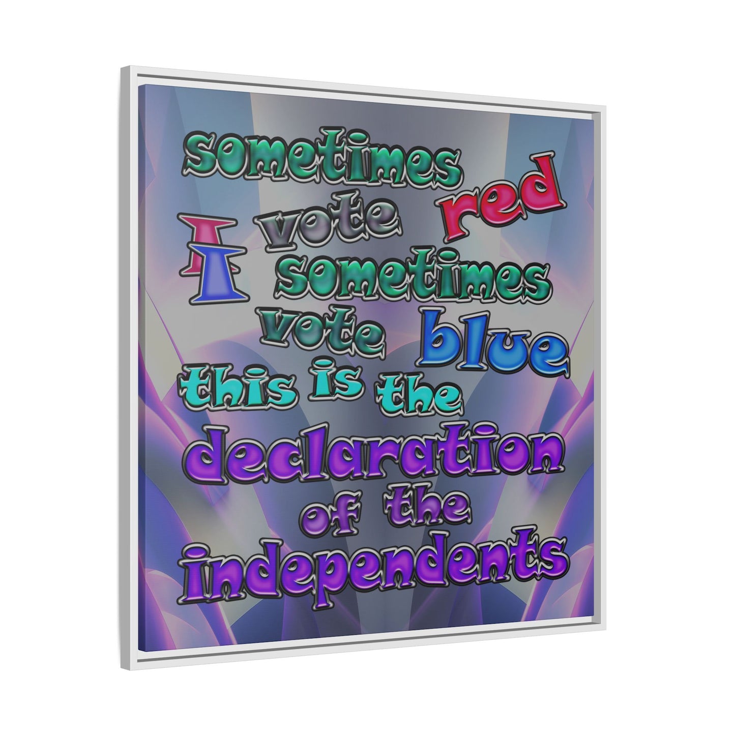 declaration of the independents - framed canvas art (grey-pink wave)