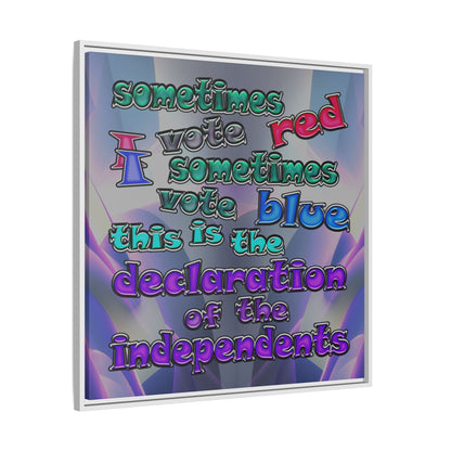 declaration of the independents - framed canvas art (grey-pink wave)