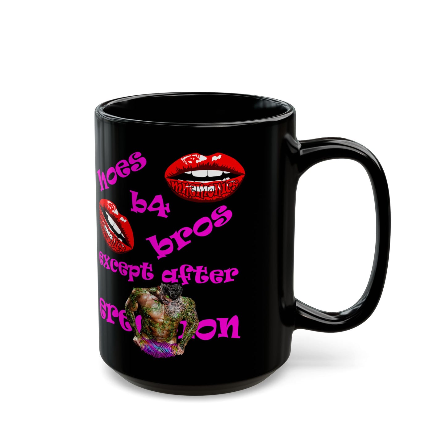 hoes b4 bros - Black Mug (black)
