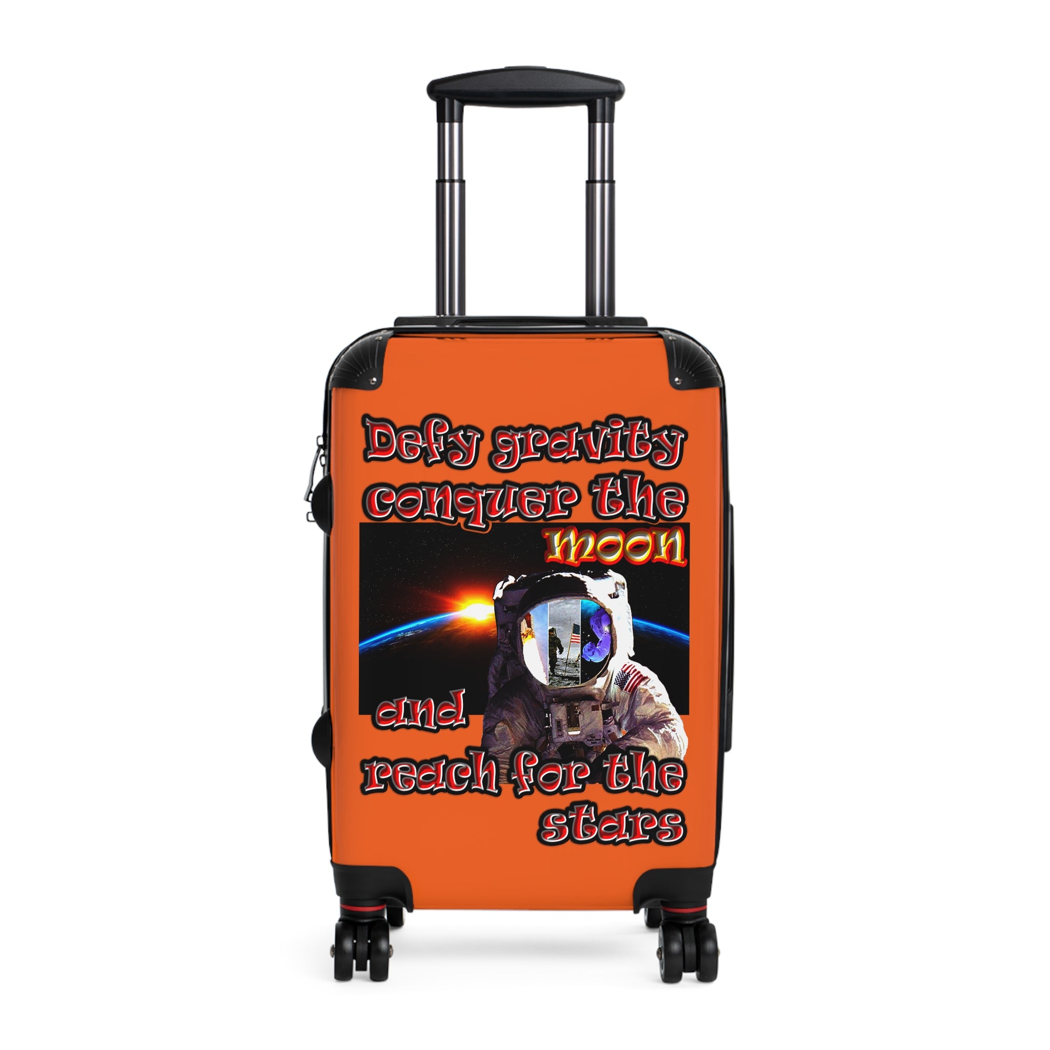defy conquer reach - suitcase (orange)