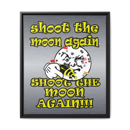 shoot the moon again - framed canvas art (brushed nickel)