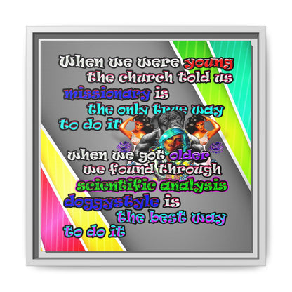 doggystyle - framed canvas art (rainbow split)