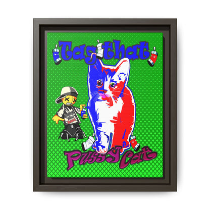 tag that - framed canvas art (logo green)