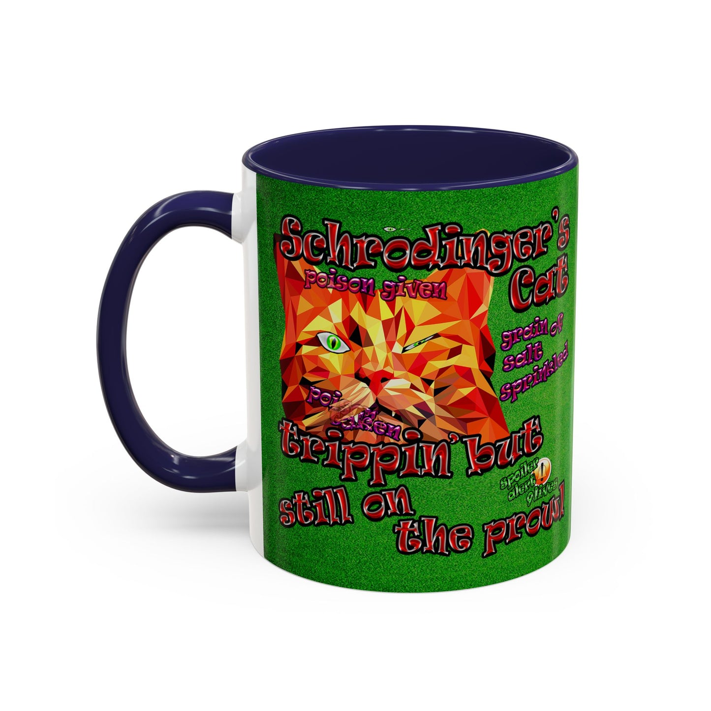 schrodinger's cat - Accent Mug (green turf)