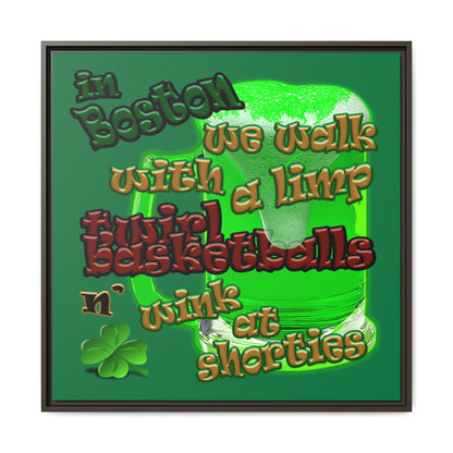 celtics logo - framed canvas art (dark green)