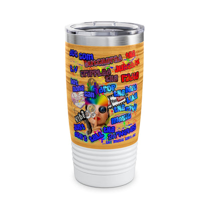 drop the beat - Ringneck Tumbler, 20oz  (butterscotch wood finish)