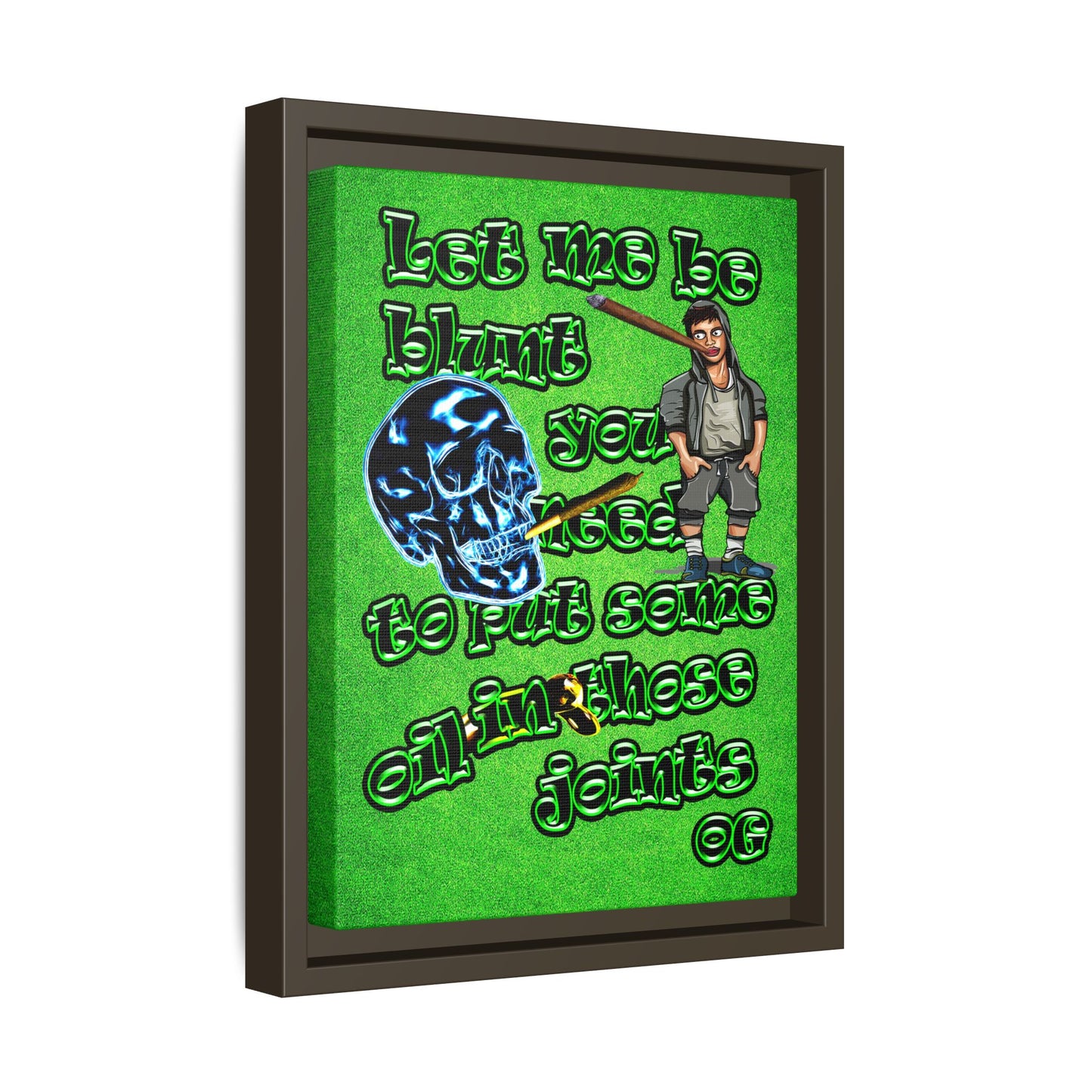 og - framed canvas art (green turf)