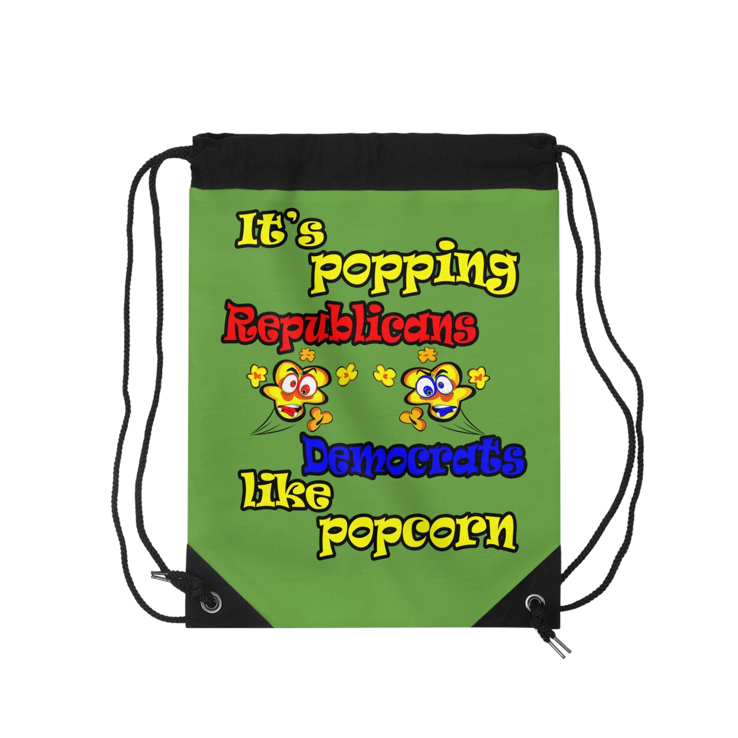 popping like popcorn - Drawstring Bag (green)