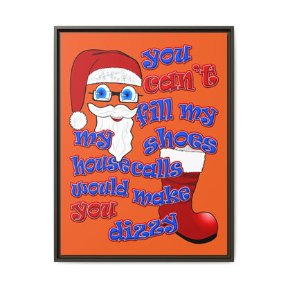 santa's shoes - framed canvas art (orange)