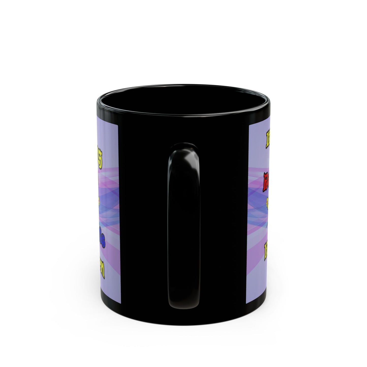 popping like popcorn - Black Mug (light blue-pink wave)