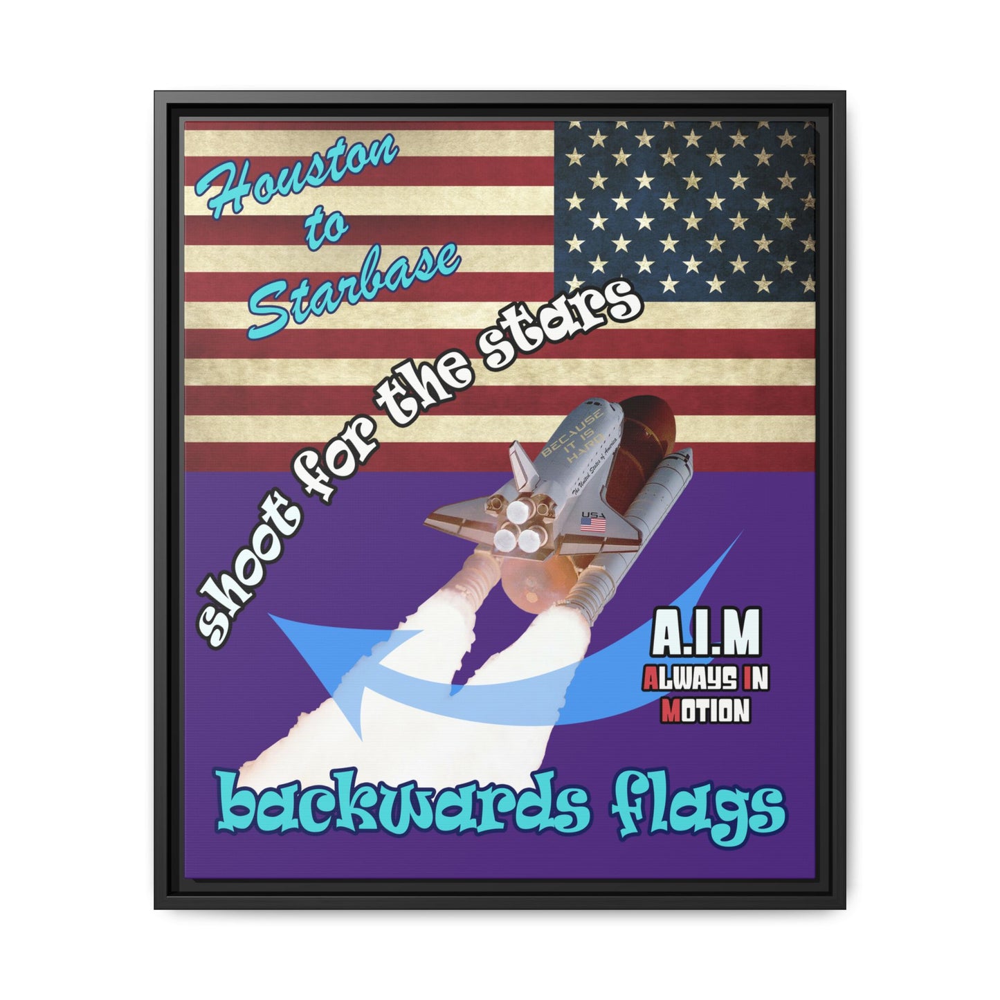 shoot for the stars - framed canvas art (purple)