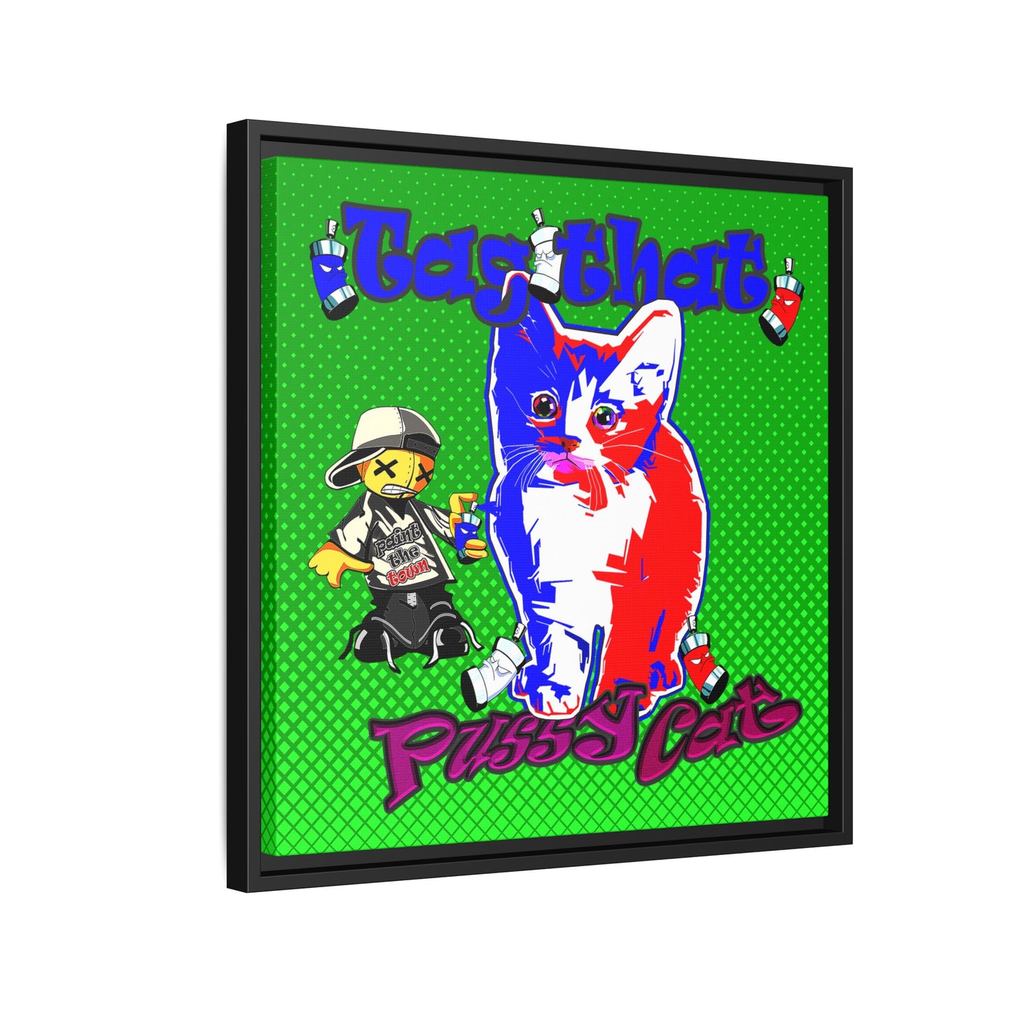 tag that - framed canvas art (logo green)