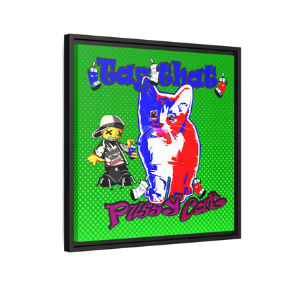 tag that - framed canvas art (logo green)
