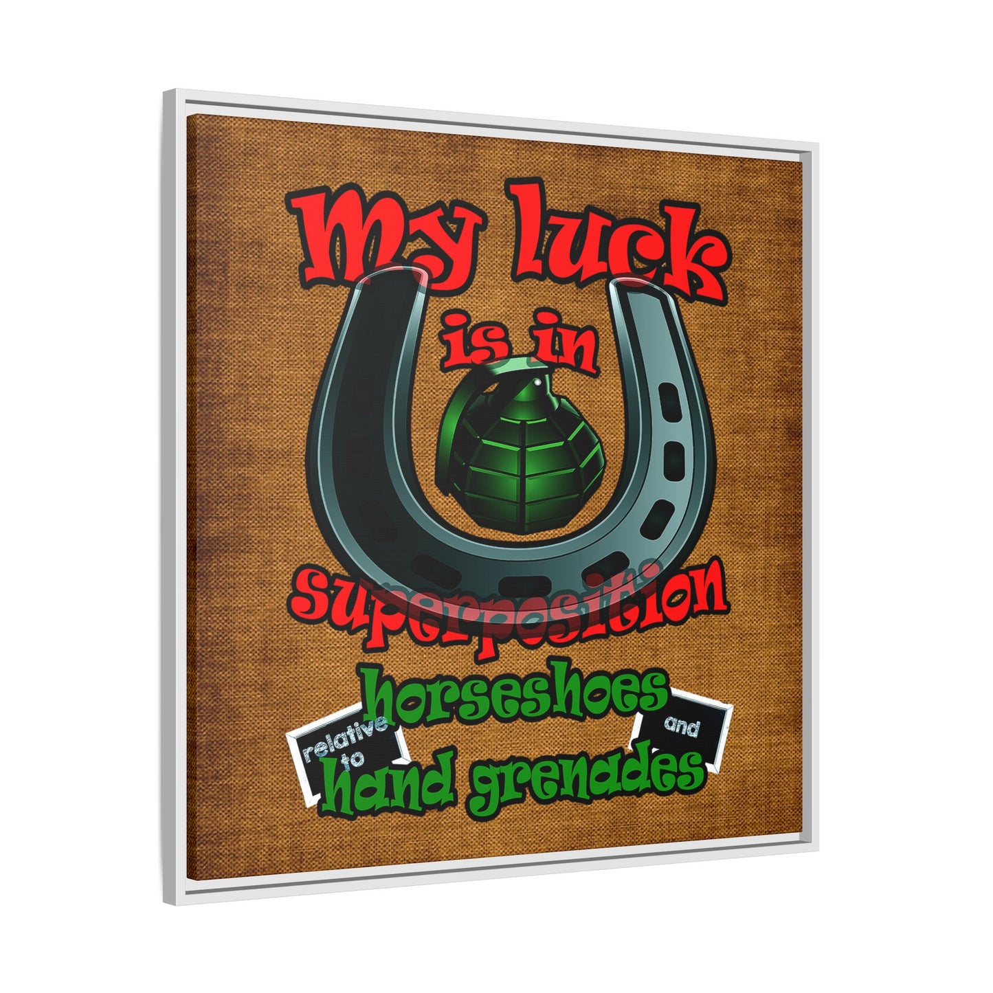 my luck - framed canvas art (brown papyrus)