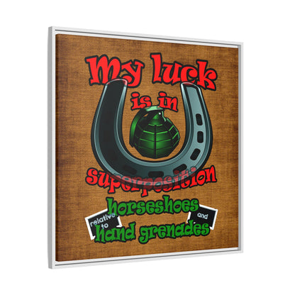 my luck - framed canvas art (brown papyrus)