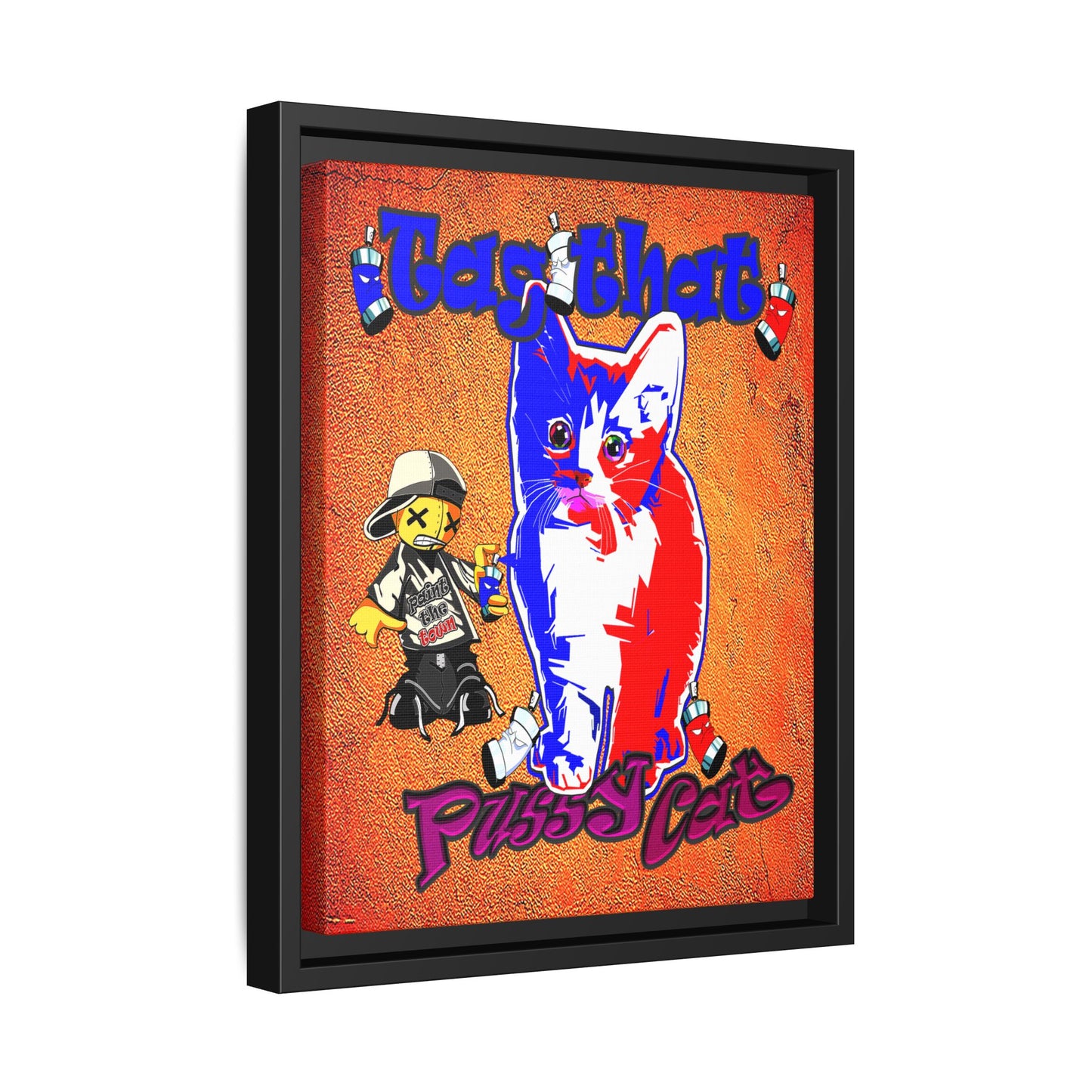 tag that - framed canvas art (burnt orange)