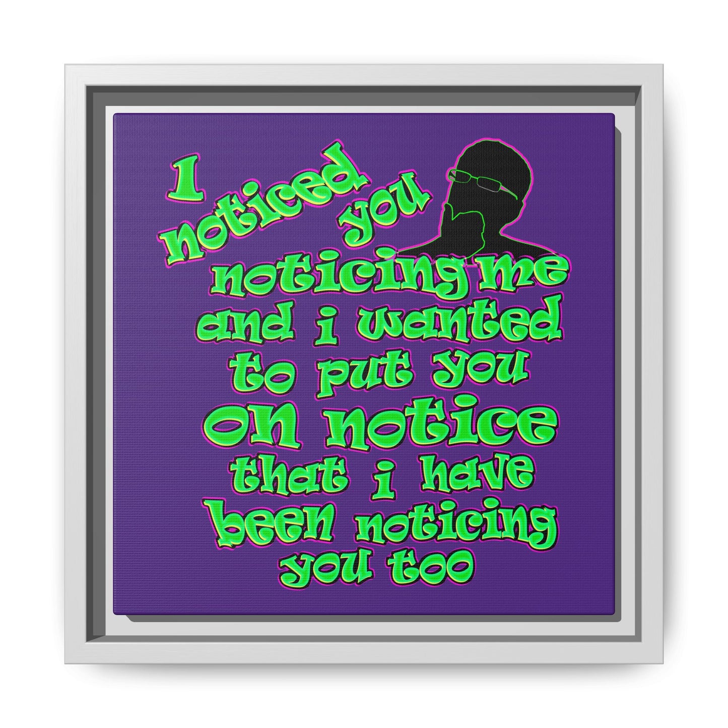 noticed you noticing - framed canvas art (purple)