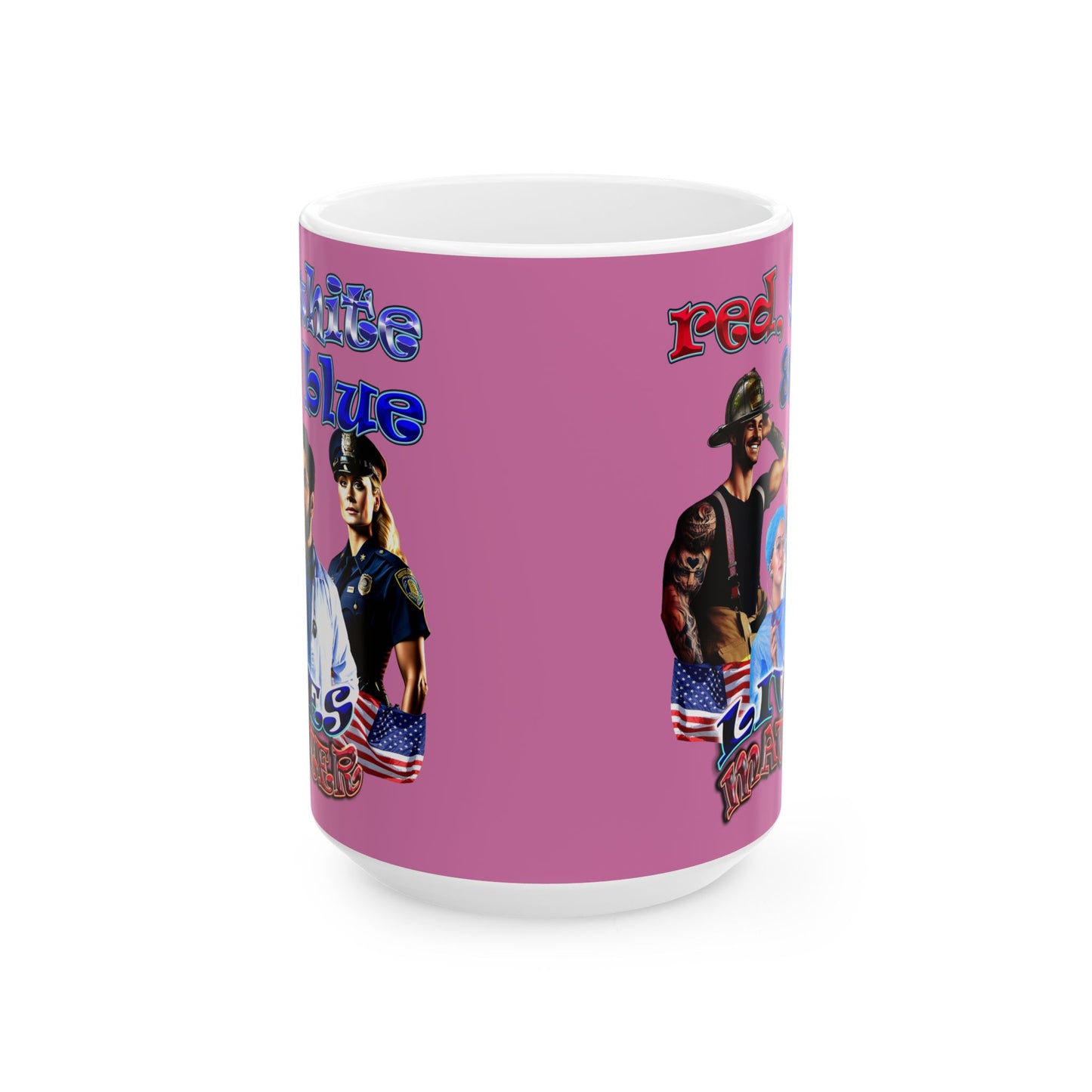 rw&b lives matter - White Mug (light pink)
