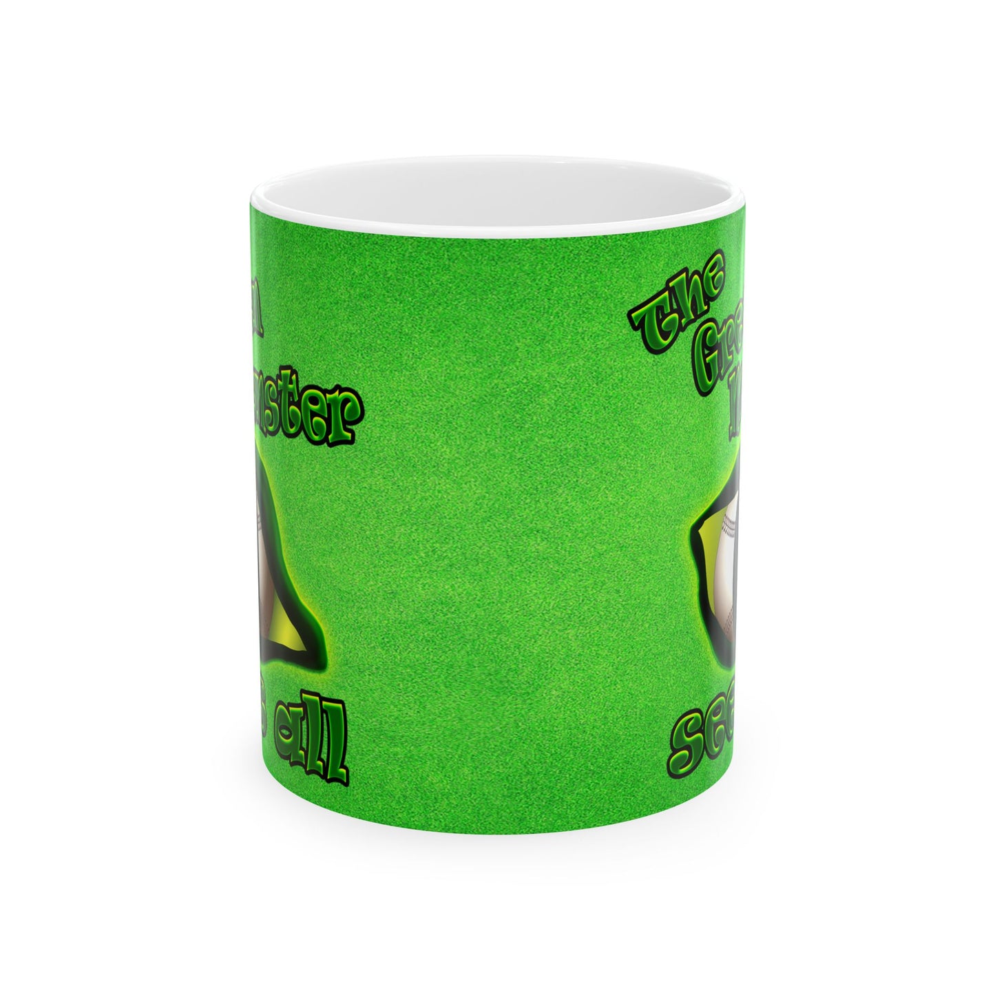 green monster - White Mug (green turf)