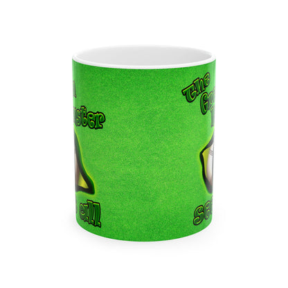 green monster - White Mug (green turf)