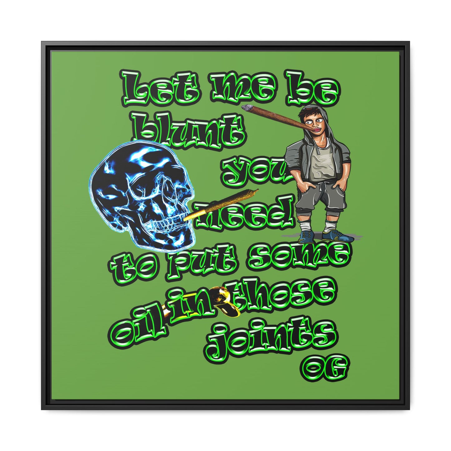 og - framed canvas art (green)